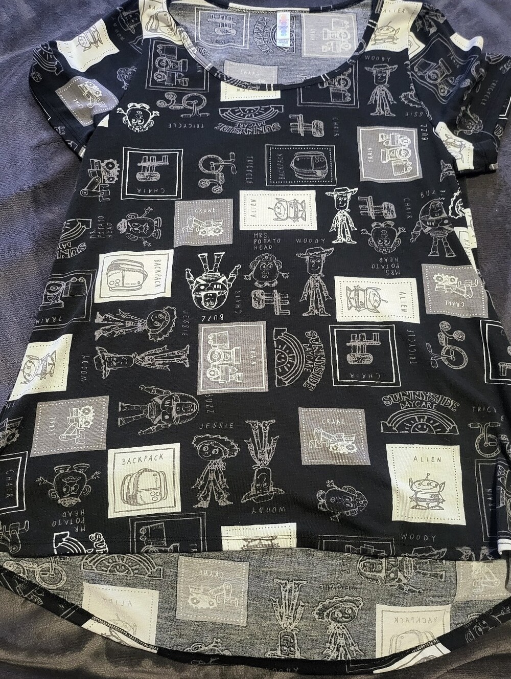 LuLaRoe Toy Story Top Black And White